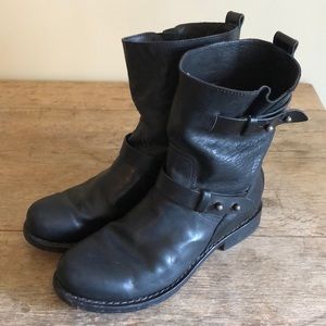 Rag & Bone Moto textured-leather biker boots